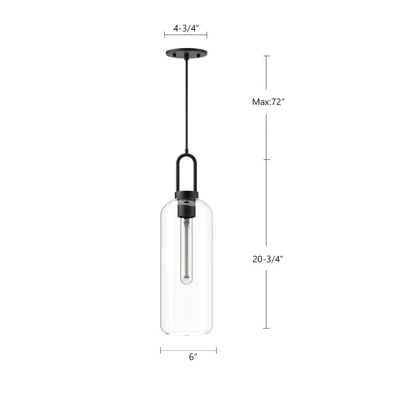 Soji 1 - Light Single Pendant, 24" H x 6" W x  6" D, Aged Gold