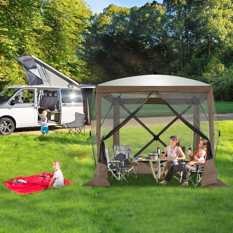 6FTx6FT Screen Room with Mosquito Netting, Brown