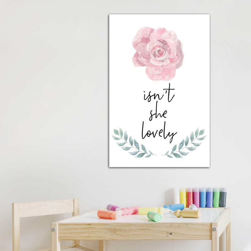 «Isnt She Lovely Pink Floral», reproduction d'impression, H 40 po x l 26 po x P 1,5 po, Toile tendue, Pas de tapis