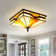 Tiffany 6"-Wide Retro Square Tiffany Ceiling Light