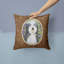 Coussin intérieur/extérieur brun carré barbu collie