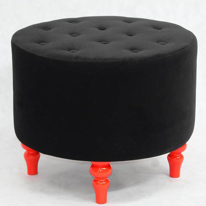 Gondola 55cm Wide Tufted Round Cocktail Ottoman, Red