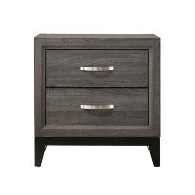 Table de chevet en bois avec 2 tiroirs
