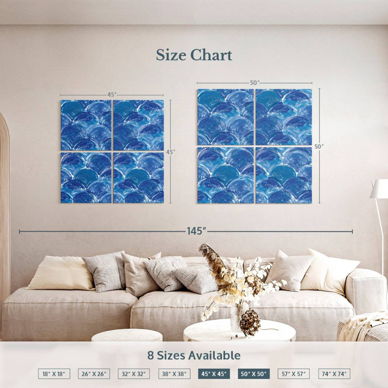 Motif Kerner sur les vagues II C, H 50 po x l 50 po