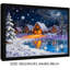 Impression sur toile encadrée noire, village de Noël impressionniste, nuit d'hiver enneigée-284466286