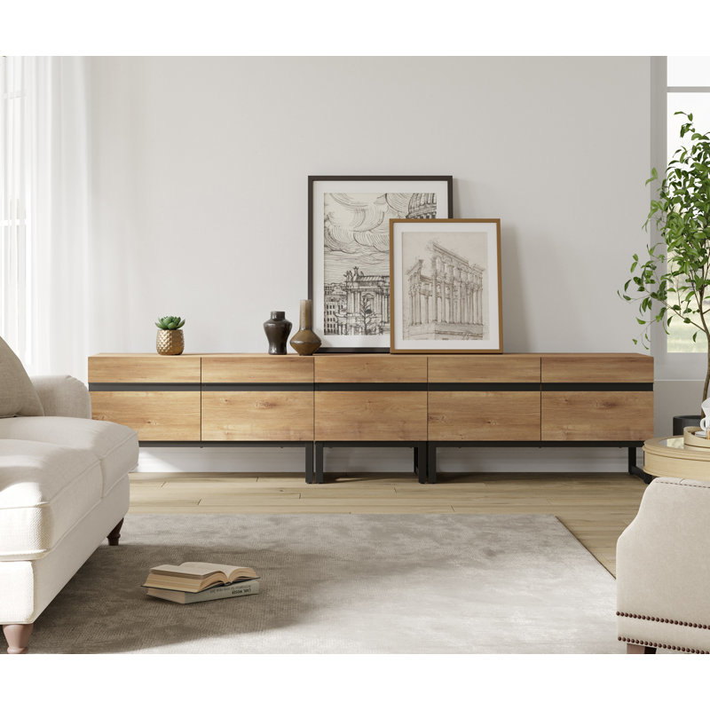 Aadam Modern TV Stand, 4 In 1 Entertainment Center TV Console With Storage Cabinets And Metal Base,Media Console For Living Room