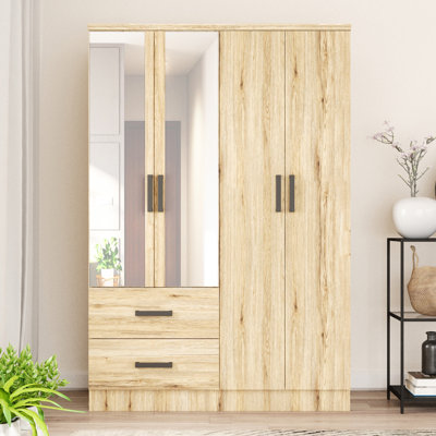Apollonios 4 Doors Wardrobe With 2 Drawers and Shelves