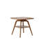 Table de salle à manger moderne en bois avec tablette de rangement, finition noyer