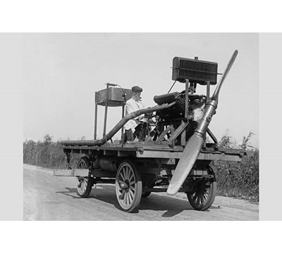 Wheeled Vehicle With Mounted Propeller - Print