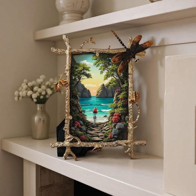 Brown Metal Storage Picture Frame