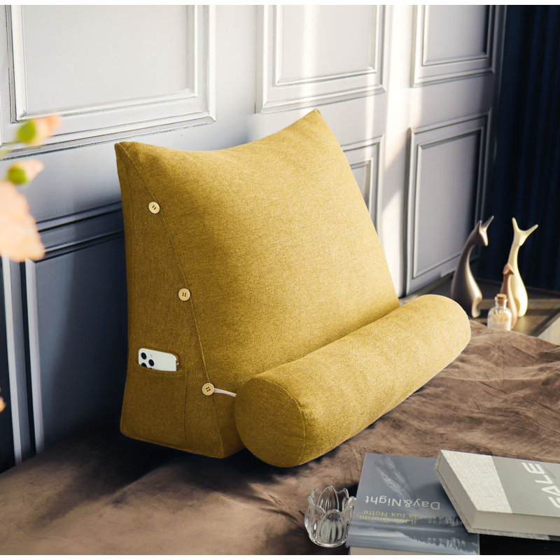 Triangular Backrest Cushion, Yellow
