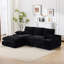 Canapé modulaire à 4 places de style minimaliste moderne, canapé-lit rembourré en forme de L noir de 99 x 69 po, aucun assemblage requis, confortable avec mousse et structure à haute résilience, minimaliste, ensemble de ressorts