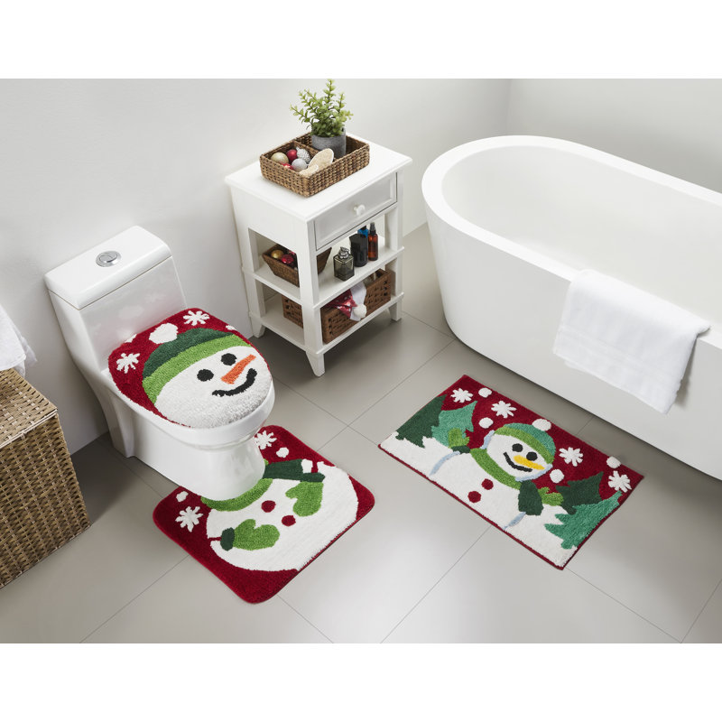 Christmas Snowman 3Pc. Bath Rug Set