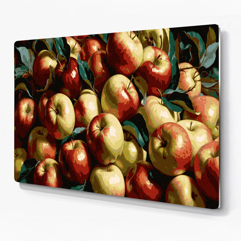 Art mural brun en forme de fruit pomme de Fuji, H 11 po x l 14 po