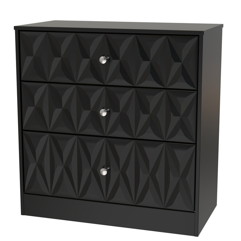 77cm W 3 - Drawer Chest of Drawers, Black