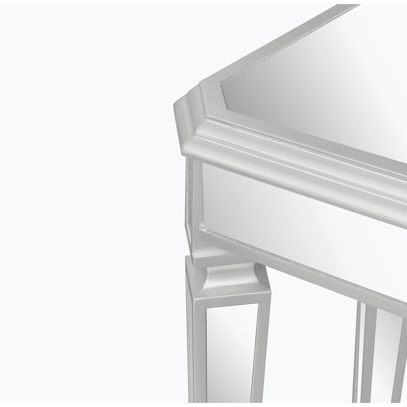 Modern Glass Mirrored End Table