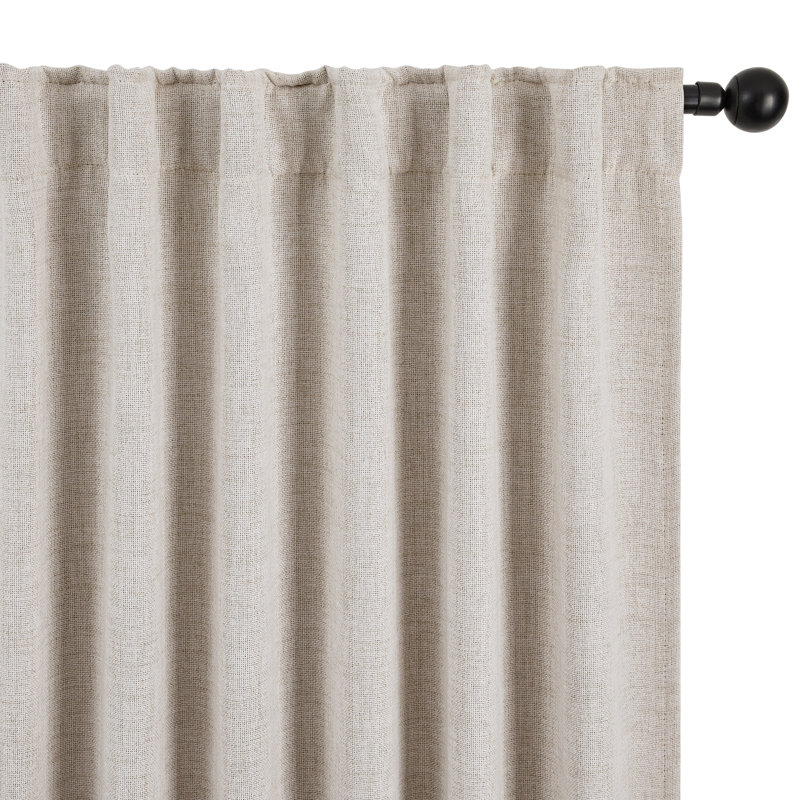 Linen-Look Total Blackout Curtains (Set of 2), Khaki, 52" W x 108" L