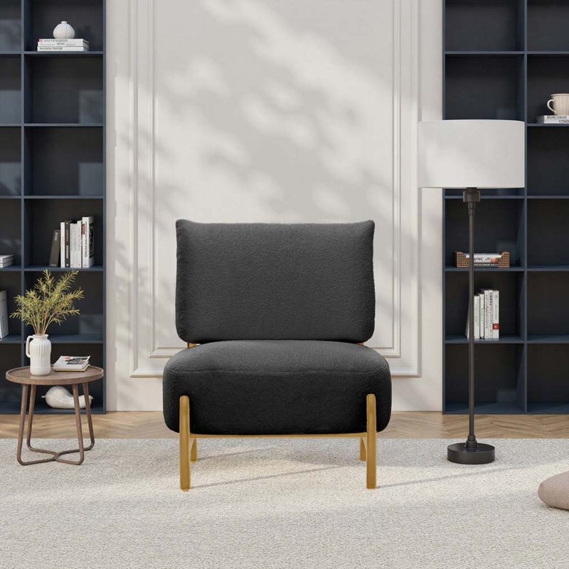 Chaise d'appoint rembourrée, Noir