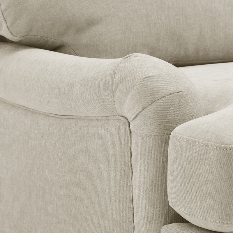 Bernard Upholstered Chenille Armchair, Beige Chenille