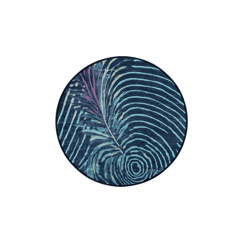 Tapis gris soyeux et moelleux, Rond 3 pi