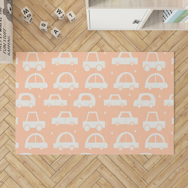Driveway Colorized Kids Play Mat, Rectangle 5' x 7', Peach/Orange
