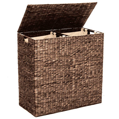 Seville Classics Premium Handwoven Portable Laundry Bin Basket with  Carrying Handles, Household Storage for Clothes, Linens, Sheets, Toys,  Water