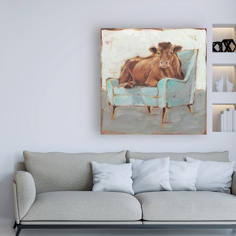 «Moo-ving In IV» par Ethan Harper, reproduction d'art sur toile tendue, H 24 po x l 24 po x P 2 po