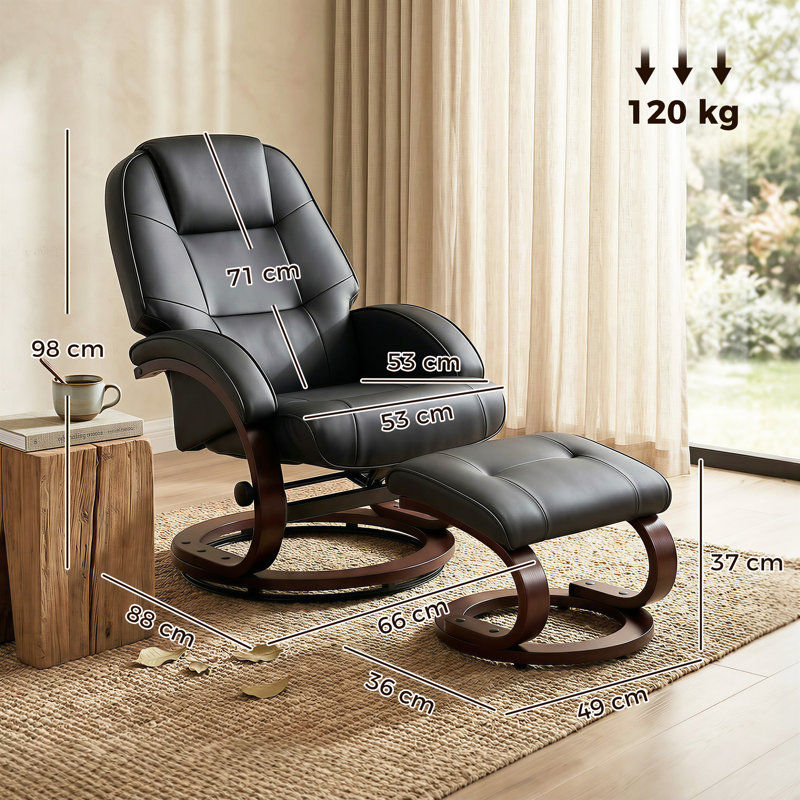 88cm Wide Swivel, Black