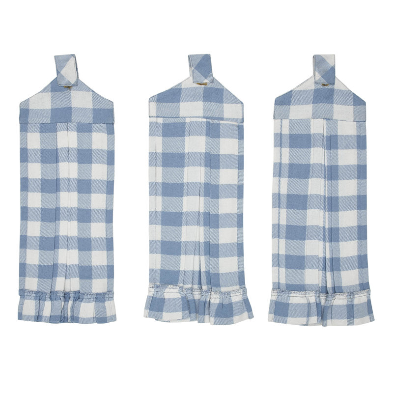 Serviette de cuisine à carreaux Annie Buffalo, Bleu / blanc