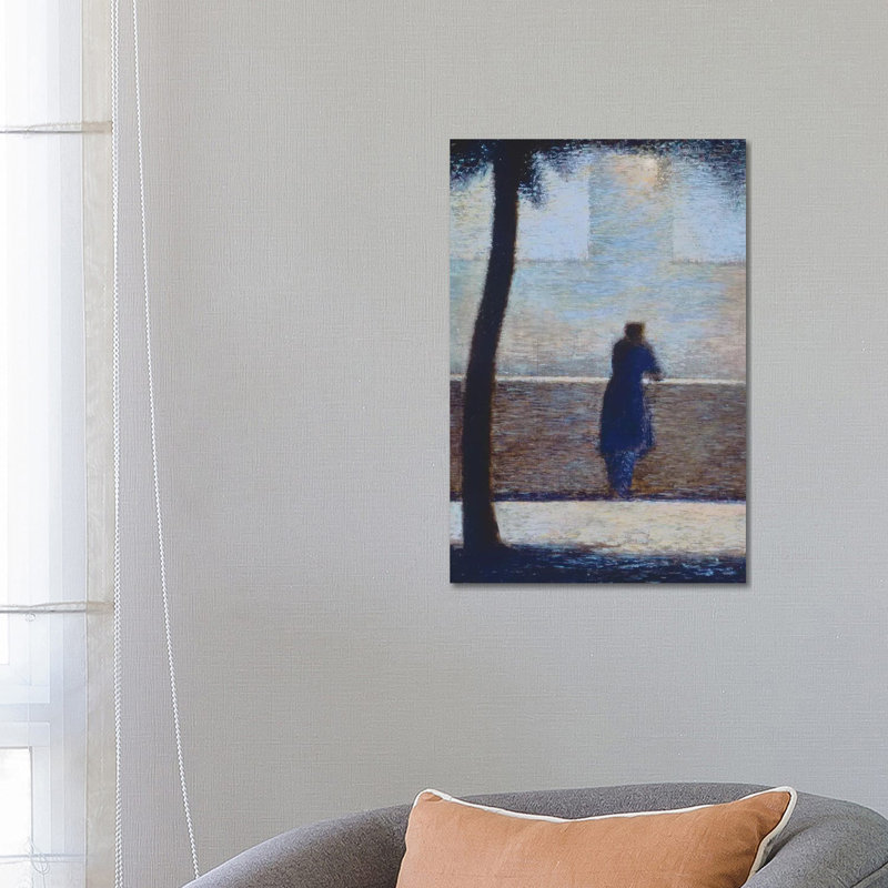 Man Leaning On A Parapet by Georges Seurat - Wrapped Canvas Gallery-Wrapped Canvas Giclée