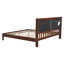 Structure de lit plateforme en bois massif de très grande taille avec tête de lit tapissier en velours beige, sans sommier tapissier, durable et élégant-352068731-352068729