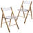 Transparent Acrylic Folding Chair with Stainless Steel Frame and Footrest – Stackable Open-Back Side Chair-98417985