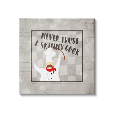 «Never Trust Skinny Cook Expression French Mustache Chef» par Milli Villa - impression