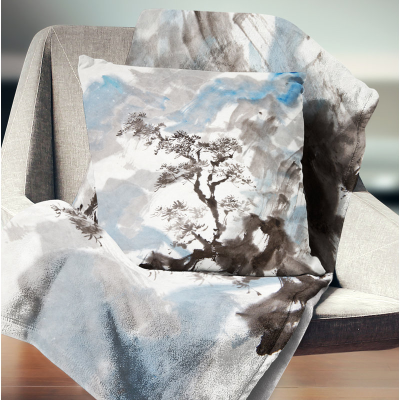 Coussin imprimé pin chinois - forêt, 16 po x 1 po, Coussin décoratif