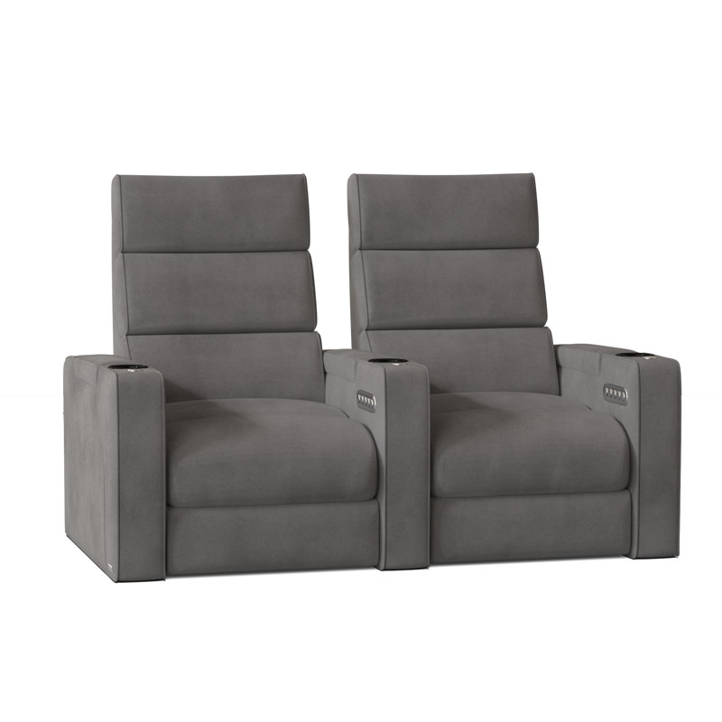 Siège de cinéma en rangée avec porte-gobelet de 65,5 po Dream HR Series, Ombre Smartsuede