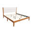 Structure de lit plateforme Mid-Century moderne avec tête de lit tapissier, support de lattes en bois massif, aucun sommier requis, assemblage facile, très grand lit, brun-129932403-129932400