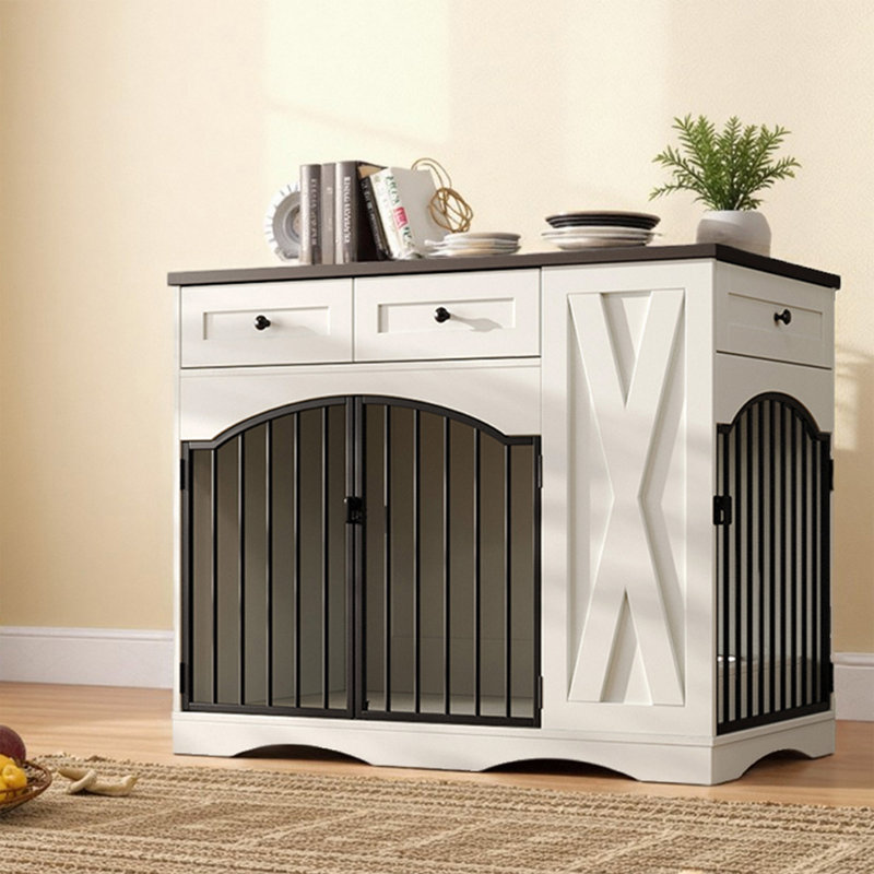 Meuble de rangement pour chien 43,3 po avec 3 tiroirs