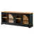 TV Stand With Semi-Arched Glass Doors For Tvs Up To 70", Two-Tone Media Console With Adjustable Shelves-1529276345