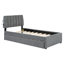 Lit plateforme tapissier simple avec lit gigogne Teddy