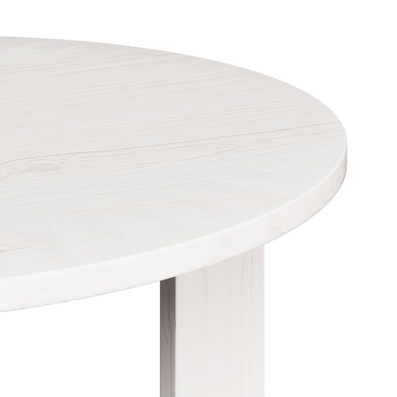 Coffee Table Solid pine wood Rustic Pine Furniture Round Nesting, White
