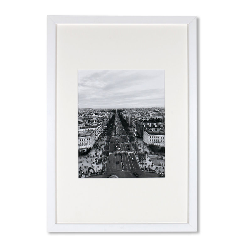 Senol   Wood Matte Picture Frame with Mat, White