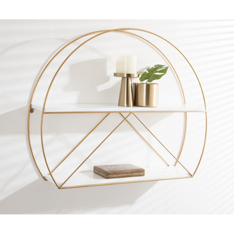 Avenell 2 Piece Circle Metal Accent Shelf, White