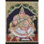 Déesse Saraswati | Couleurs traditionnelles avec or 24 carats | Structure en bois de teck | Or et bois | Fait à la main