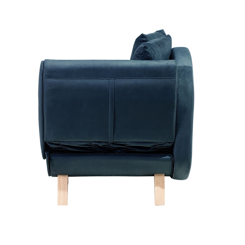 Chaz Upholstered Chaise Lounge, Blue