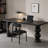 Black + Nut-brown Rectangular Solid Wood desk-2131716405
