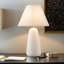 Lampe de table - Matériau céramique, abat-jour cannelé
