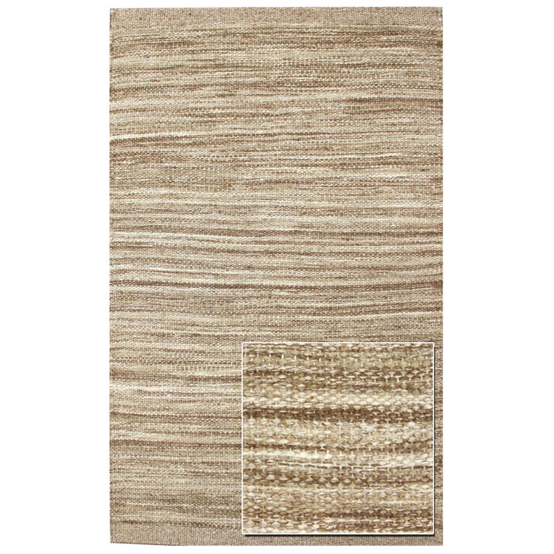 Striae Wool Striped Area Rug in Fawn, Rectangle 12' x 18'