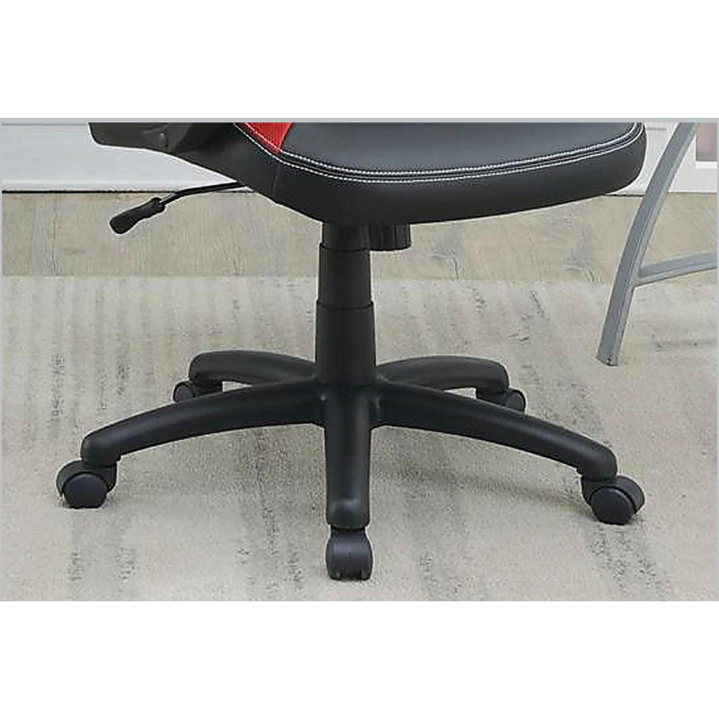 Chaise de bureau rembourrée 1pc Chaise rembourrée Comfort, Noir / Rouge