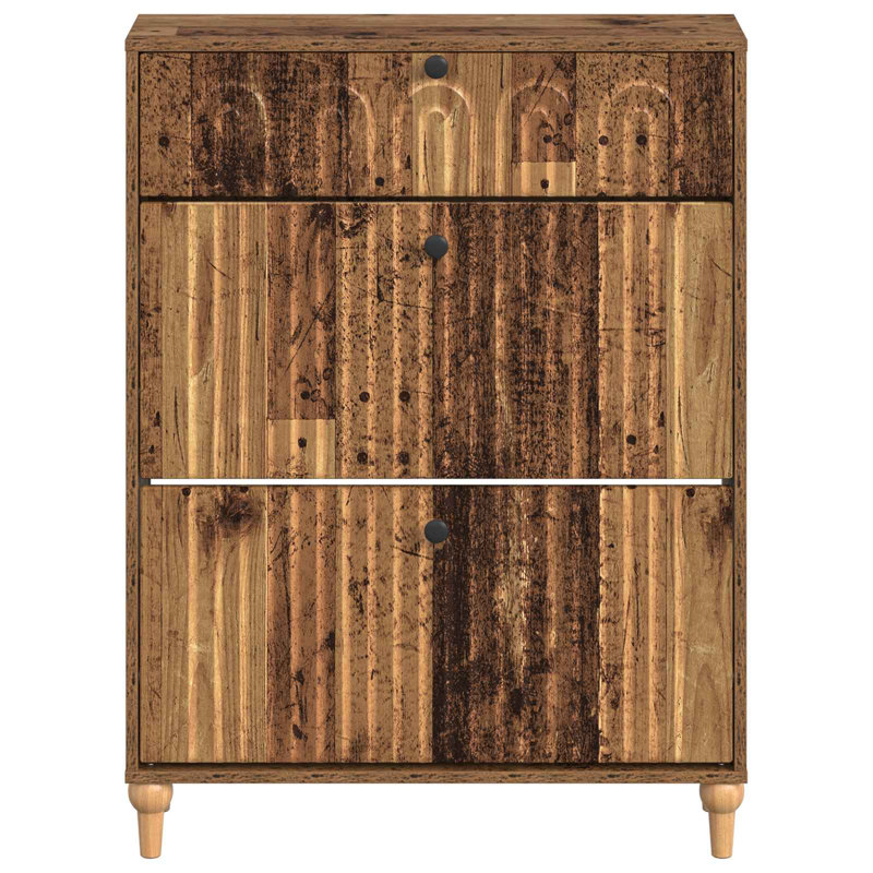 Flip Down Shoe Storage, Old Wood