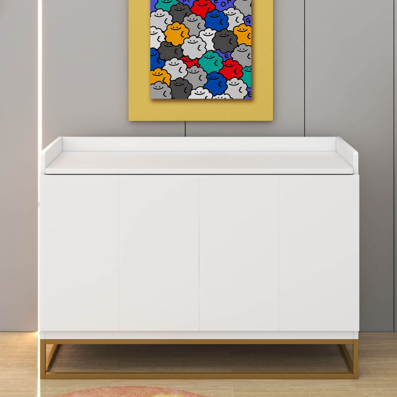 Grand lit escamotable avec pieds en fer, Blanc